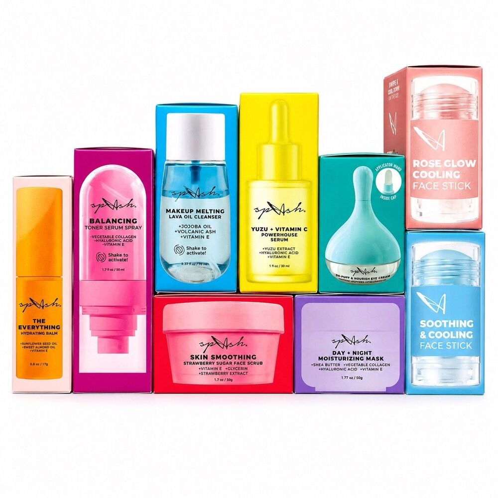 LA Splash Skincare COMPLETE SET 9 Products Soothing, Rose Gold Face Sticks